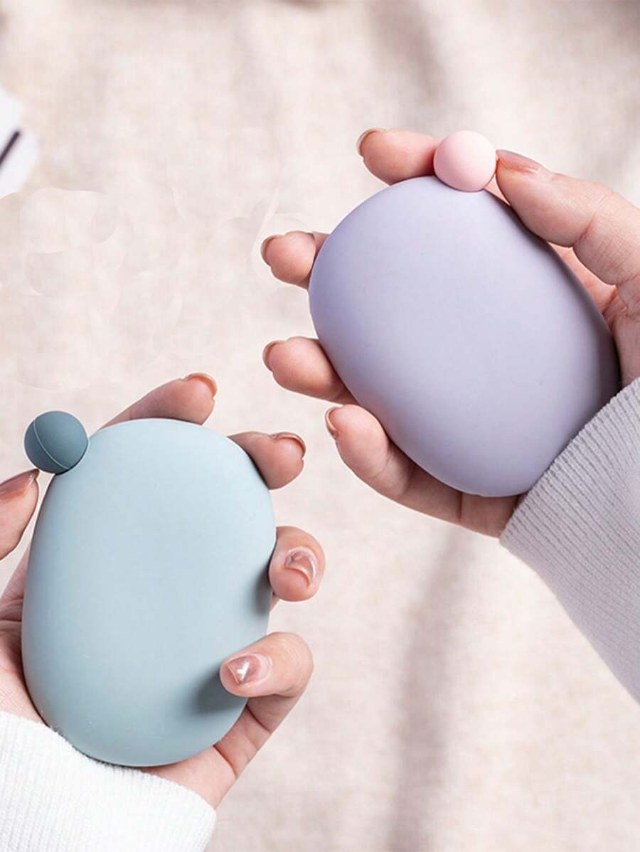 6件套（1个外壳，5个加热垫）硅胶暖蛋替换盒自加热迷你手持暖宝，冬季女士和学生适用的可爱暖宝