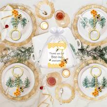 Bộ quà tặng cảm ơn hình móc khóa hình con ong 6 món, Quà tặng tri ân nhân viên, Bao gồm 6 móc khóa hình con ong dễ thương, 6 tấm thiệp cảm ơn và 6 túi vải organza Quà tặng động viên, Quà tặng tiệc sinh nhật đồng nghiệp - Nhiều màu - Xem 11