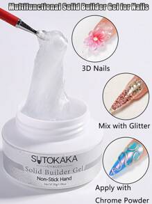 30克固体美甲造型胶套装 3D雕塑胶 不粘手雕胶 UV/LED美甲彩绘胶 含3D硅胶模具和硅胶雕塑刷 美甲沙龙套装 DIY美甲用品 - 彩色 - 查看 3