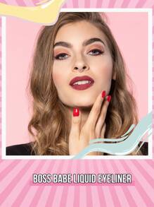 Misslyn BOSS BABE! Boom Black Boom Eyeliner, Waterproof Liquid Ink Eyeliner, Ultra-Pigmented & Waterproof, Creates Bold & Defined Lines, Available In 4 Intense Colors: Brown And Black And Red And Blue