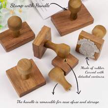 Custom Large Size QR Code Stamp, Wooden Stamp, To Complete Information And Promote Your Products Back To School - Brown - View 5