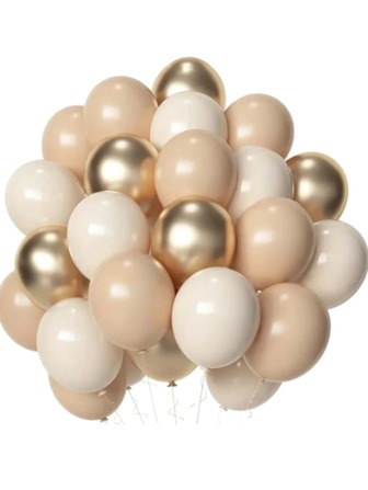 A Set Of Gold Beige Neutral Balloons , Champagne Gold Latex Balloons Sand White Nude Apricot Balloons For Birthday Party Decoration Wedding Baby Shower Bride DIY Suppliesbaby Shower Family Decorations Gifts