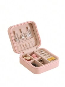CASEGRACE 1 hộp đựng trang sức du lịch, đựng hoa tai, nhẫn, vòng tay, vòng cổ - Hộp đựng trang sức đơn giản, nhỏ gọn, di động và tiện dụng, hộp đựng trang sức, hộp đựng trang sức cho phụ nữ và trẻ em gái, quà tặng ngày lễ tinh tế và khó quên cho Ngày của Mẹ và Ngày lễ tình nhân, quà tặng Giáng sinh - nhiều màu - Xem 17