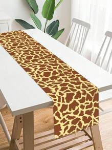 1pc Cow Pattern Leopard Print Tiger Print Satin Table Runner, Home Birthday Holiday Event Party Room Decoration Table Decoration Tablecloth Table Runner Table Cover - Multicolor - View 12