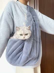 Pet Carrier Bag Made Of Faux Rabbit Fur, Convenient, Comfortable For Carrying Medium And Small Cats And Dogs - Multicolor - View 9