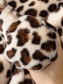 1 szt. pogrubiona pluszowa poduszka na sofę z nadrukiem w panterkę, bawełniany koc w stylu boho, wykonany z jednoczęściowej, krótkiej pluszowej tkaniny, nadający się do prania w pralce, przyjazny dla zwierząt, antypoślizgowy pokrowiec ochronny, odpowiedni do sof jedno- i czteroosobowych, prezent świąteczny