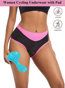 Qualicos Women's 4D Padded Bike Underwear Cycling Bicycle Shorts Biking Riding Briefs Biker Cycle Undershorts Perfect For Biking, Spinning, MTB Liner Driving, Virtual Bike Training, Motorbike, Horse Riding, Triathlon