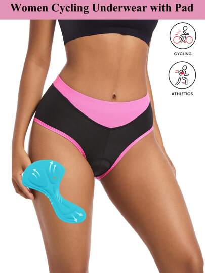 Qualicos 女士4D加厚骑行内裤，自行车骑行短裤，适合骑行、动感单车、山地自行车、虚拟骑行训练、摩托车、骑马、铁人三项等运动