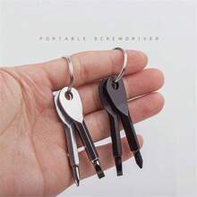 2pcs/Set Portable Cross Slotted Screwdriver Keychain, Multi-Functional Mini Pocket Repair Tool, Outdoor Camping Accessories, Kitchen Hardware