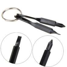 2pcs/Set Portable Cross Slotted Screwdriver Keychain, Multi-Functional Mini Pocket Repair Tool, Outdoor Camping Accessories, Kitchen Hardware