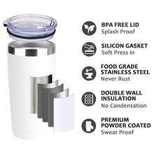1 chiếc cốc đựng nước 20oz trên ô tô, cốc đựng nước cách nhiệt hai lớp bằng thép không gỉ, cốc cà phê, cốc du lịch, cốc thủy tinh, cốc đựng nước di động, phong cách và đơn giản, quà tặng cho chị em gái, lễ tạ ơn, giáng sinh, quà tặng giữa các bạn gái - trắng - Xem 9