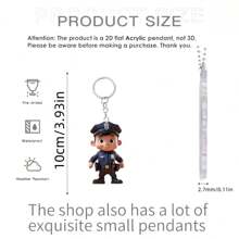 4pcs/1pc Police Badge Key Chain, New Acrylic 2D Flat Key Ring, Car Hanging Decor, Christmas Tree, Home Party Xmas Gift Accessories Car Accessories Bag Charm School Letter