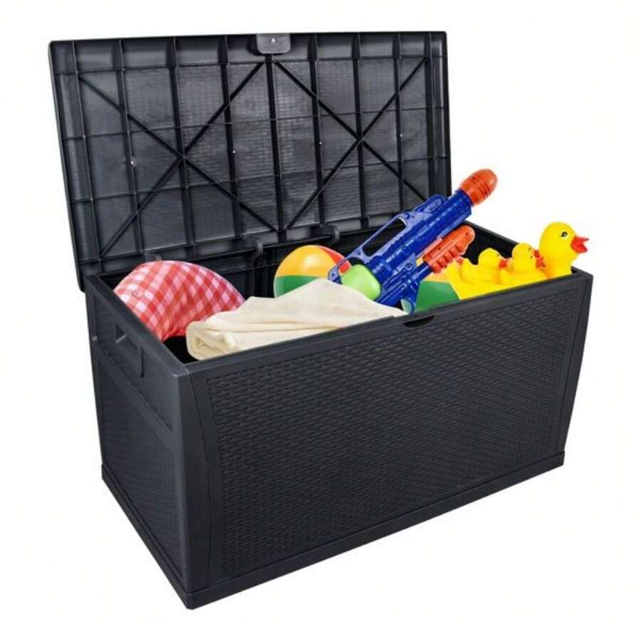 120gal 460L Outdoor Garden Plastic Storage Deck Box Chest Tools