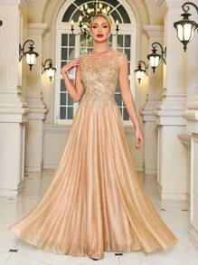 LVNES Elongated A-Line/Banquet Wedding Temperament Bride Mother Dress
