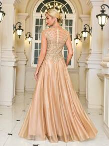 LVNES Elongated A-Line/Banquet Wedding Temperament Bride Mother Dress