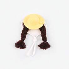 1 件可爱手工帽子仓鼠装饰花栗鼠豚鼠仓鼠配件小宠物长辫子帽子角色扮演帽鹦鹉宠物装饰圣诞节拍照道具派对用品 - 彩色 - 查看 15