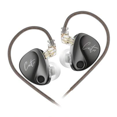 KZ Castor In Ear Monitor Headphones, HiFi Improved Bass In-Ear Earphone Sound Tuning Version Noise Isolating IEM, Dual-Dynamic Driver Wired Earbuds, 2PIN-C Detachable Cable