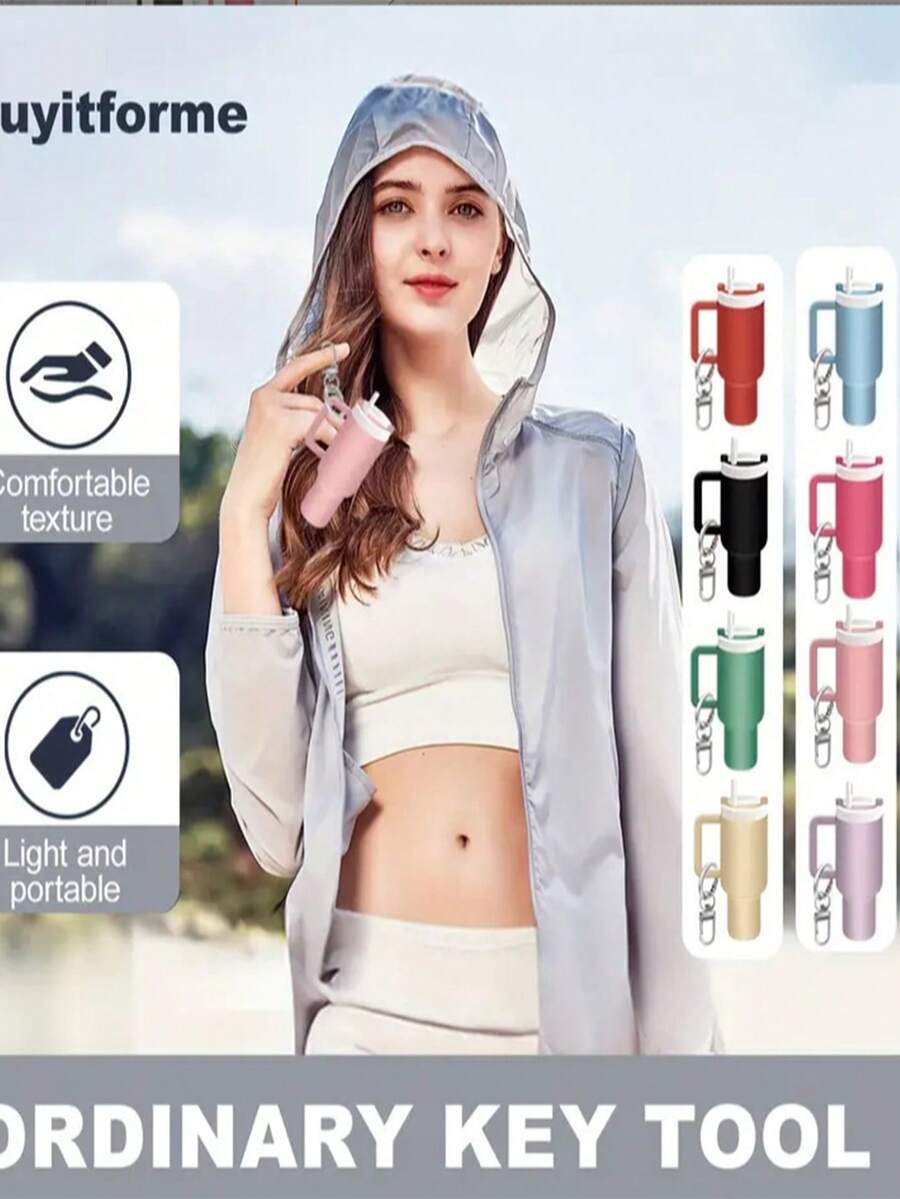 1 件男女通用超级英雄杯钥匙链、润唇膏/小物品架、包挂配件（银色扣环） - 多色 - 查看 1