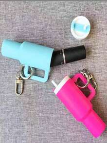 1 件男女通用超级英雄杯钥匙链、润唇膏/小物品架、包挂配件（银色扣环） - 多色 - 查看 4