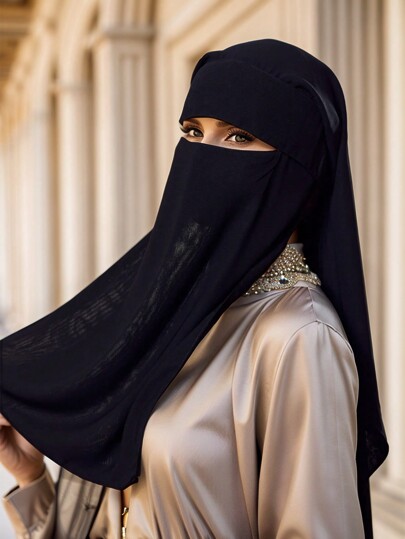 1 pieza Velo y pañuelo combinado para mujer, Hiyab multiusos para protección solar, práctico para estilar bajo la gorra, ropa con velo, accesorios de abayas