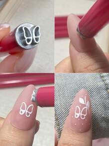 15 件套美甲花朵印花笔套装，美甲花朵转印笔套装，金属头美甲花朵印花笔，点钻工具美甲涂鸦 DIY，带法式美甲印花和美甲笔适合女孩女士美甲沙龙造型 - 彩色 - 查看 5