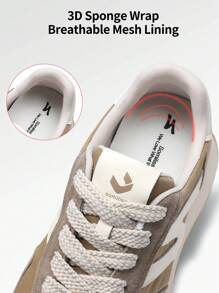 somiliss 1 Paar Damen Schnür-Sportschuhe, braune Farbe, Kombination aus Kunstleder und Stoff, rutschfest, bequem, weich, geeignet für Studenten, Laufen, klassisch modische flache Tennis Outdoor Walkingschuhe