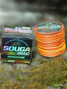 SOUGAYILANG Braided Fishing Line, Abrasion Resistant, Zero Stretch, 4-Strand Multicolor Extra Visibility Fishing Braid For Saltwater Freshwater, 320YDS, 10-100LB - 橘色 - 查看 9