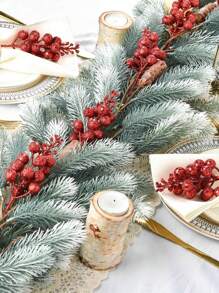 12 件人造圣诞闪光浆果带茎仿冬浆果枝浆果树枝适用于 DIY 工艺品圣诞花环圣诞树冬季家居装饰新年派对用品