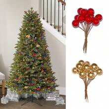 20 pezzi Decorazioni natalizie 1cm Bacche rosse artificiali Ghirlanda natalizia Decorazione fai-da-te Accessori fotografici Decorazione per la casa Decorazioni natalizie Decorazione per la stanza Inverno