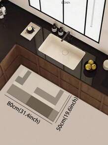 超细纤维厨房地垫，吸水吸油，防滑，快干，可洗，简约奢华风格，适用于浴室、淋浴房