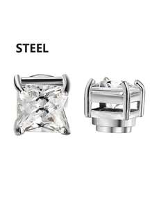 3 Pairs Crystal Magnetic Earrings Punk Round Zirconia Magnetic Earrings, Suitable For Men, Daily Wear, Gift For Christmas, New Year, Valentine's Day - Earring Set - View 6