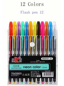 12/18/36/48/60PCS Neutral Pens Unique Colors (No Repetition) Adult Coloring Book Set Drawing Box, Coloring, Doodle Color Creative Manual Colors, Perfect For Drawing, Painting Christmas, Christmas Gifts, New Year Gifts School Supplies, School Essentials, Return To School, School Supplies, Return To School Supplies, Return To School Supplies - Multicolor - View 7
