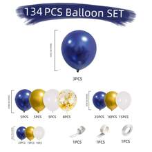 134 quả bóng cao su lấp lánh màu xanh, vàng, trắng, thích hợp cho tiệc sinh nhật, đám cưới, tốt nghiệp, tiệc cô dâu, kỷ niệm, tiệc chào đón em bé, trang trí nhà cửa, phòng, trang trí sân vườn, phông nền chụp ảnh, năm mới, ngày lễ tình nhân, giáng sinh - nhiều màu - Xem 4
