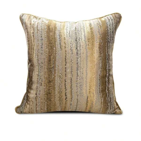 estilo nórdico dorado de rayas verticales adorno moderno sencillo de rayas jacquard diseñador Funda de cojín , decorativo cuadrado Funda de cojín para sala de estar , hotel , sofá , dormitorio , costumbre tallas , sin relleno