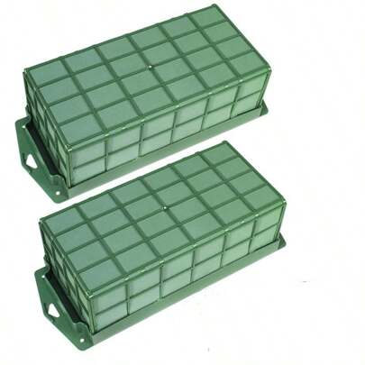 1pc Caixa de suspensão de gaiola de espuma de flor quadrada, gaiola de flor retangular para pendurar na parede, decoração de buquê de flores frescas de mesa para festa de Natal de casamento