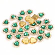 30pcs/Set Colorful Heart Rhinestone DIY Accessories, Random Color