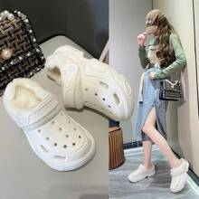 Cave Shoes Cotton Slippers Winter Padded Female New Thick Bottom Baotou Shoes Comfortable Warm Couple Cotton Slippers Men - D - View 3
