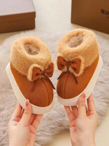 Dép đi trong nhà đế mềm chống trượt ấm áp cho trẻ em mùa đông mới hoạt hình dễ thương - Cà phê nâu - Xem 1