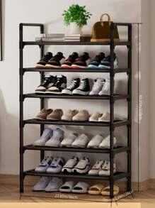 1 sapateira de metal preta simples de 8/6 camadas, largura aproximada de 23 polegadas, economia de espaço, minimalista à prova de poeira, resistente, elegante, fácil de montar/desmontar, portátil, adequada para sala de estar, quarto, entrada, escritório, casa, armazenamento multicamadas, presente de Natal, armazenamento de sapatos de pano para presente infantil, requisitos para uma casa aconchegante