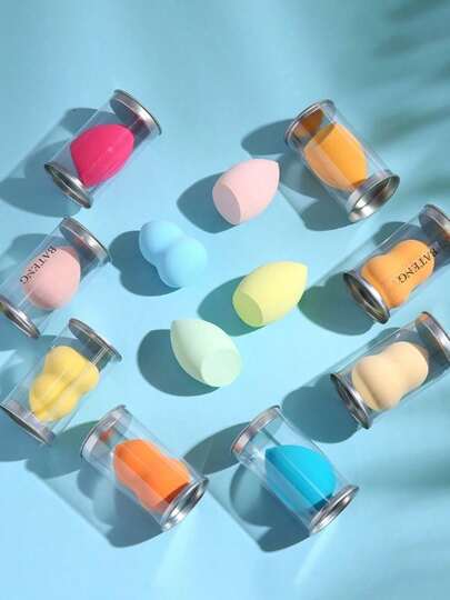 12 pcs Esponja de maquillaje en forma de calabaza super suave, toallitas de maquillaje finas que no absorben polvo, soportes para puffs de aire libre, sets de puffs de maquillaje para uso húmedo y seco, herramientas de maquillaje con esponja hidrofílica para aplicar maquillaje