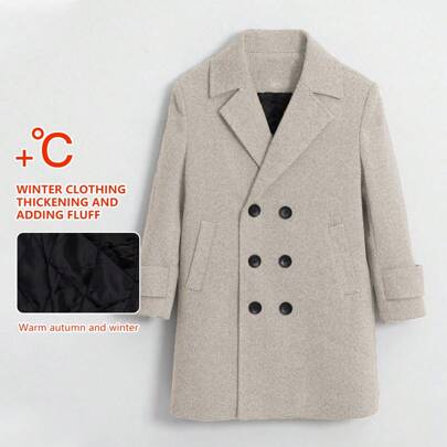 Young Boys Overcoat, Children Warm Jacket, College Style With Extra Lining, Autumn/Winter