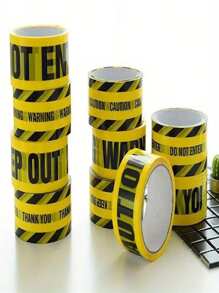 1PC 2500cm Yellow Warning Caution Tape Decorations For Birthday, General Celebration, Party Supplies, Carnivals, Construction Theme Events, Halloween - Non-Electric Polyethylene PE Barrier Tape (2.95in X98 Feet)