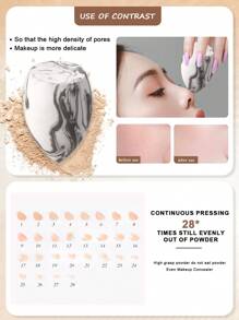 2pcs Makeup Sponges, Suitable For Cream And Powder Concealers, Loose Powder And Other Cosmetics Application - Multicolor - View 2