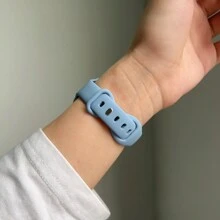1条超薄硅胶表带，兼容，女士运动款，尺寸：38mm、40mm、41mm、42mm、44mm、45mm、46mm、49mm；纤薄橡胶表带，兼容 Ultra、S10、9/8/7/6/5/4/3/2/1、SE系列 - Mist Blue - 查看 6