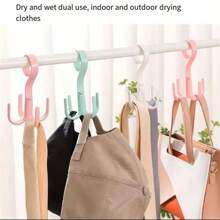10 cái/gói Móc nhựa đa năng 4 chấu xoay không cần khoan, dùng cho quần áo, mũ, khăn quàng cổ, túi xách và giày dép - Nhiều màu - Xem 8