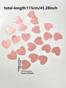 派对背景心形彩带，金色、玫瑰金、银色心形彩带，派对氛围营造，背景装饰，婴儿洗礼 - 彩色 - 查看 2