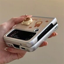 Ốp lưng điện thoại gập hình gấu 3D mới tương thích với Samsung Galaxy Z Flip3 5G/Galaxy Z Flip 4 5G/Galaxy Z Flip 5 5G/Galaxy Z Flip 6 5G, dành cho nữ - Nhiều màu - Xem 5