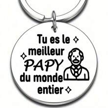 1 件特别的父亲节、母亲节和爷爷的生日礼物创意：优雅银色不锈钢钥匙扣，适合男士和女士。