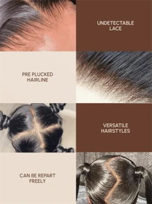 Peluca frontal de encaje 360 de Unice Hair, peluca de cabello humano ondulado de color natural con densidad del 150 % - SNatural - Ver 8