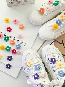 9 件彩色花卉鞋带饰物装饰纽扣，适用于 DIY 运动鞋、平底鞋、帆布鞋